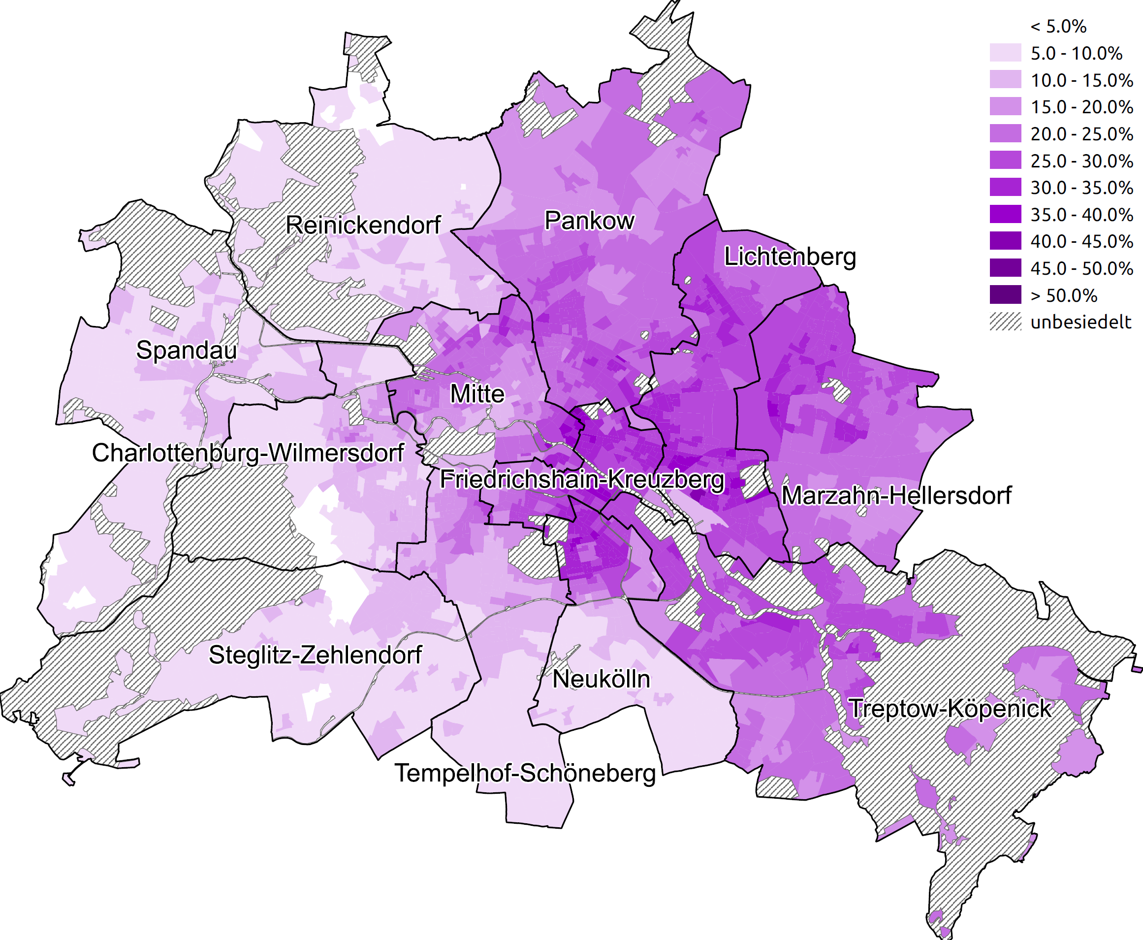 Choropleth Map 'die Linke'