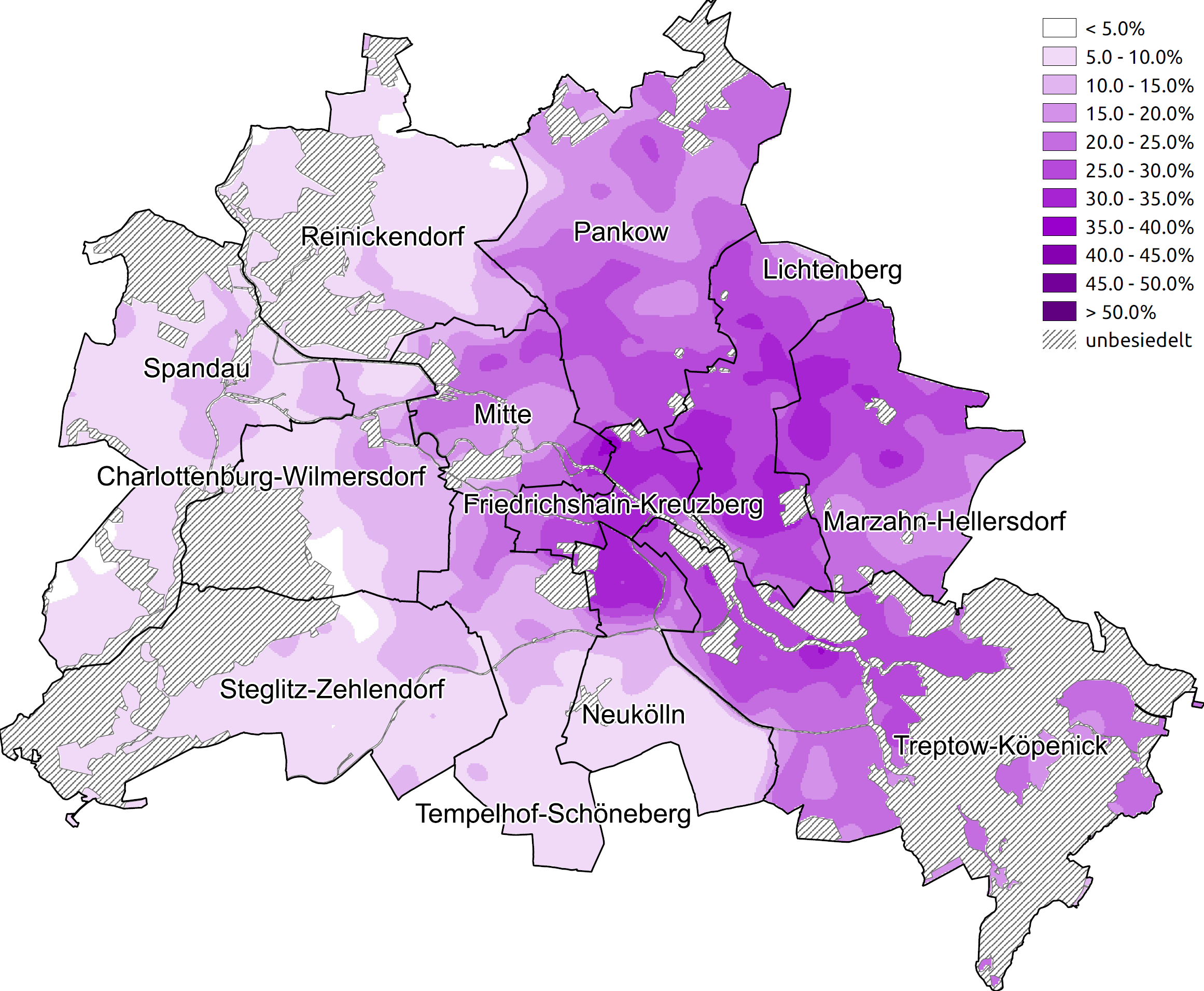 Choropleth Map 'die Linke'